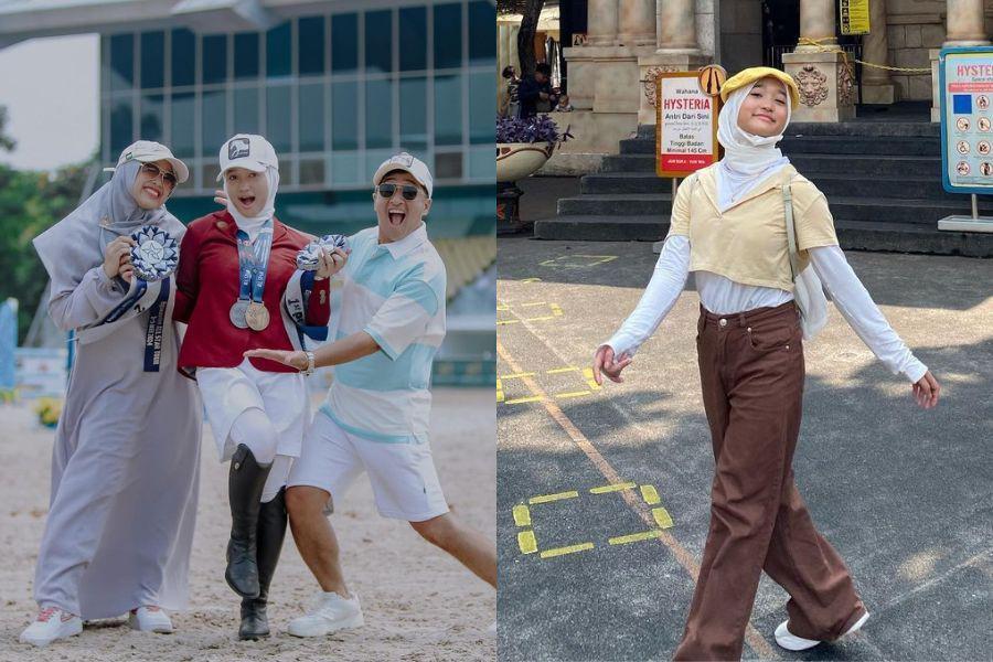 14 OOTD Hijab Aisha Hakim, Anak Irfan Hakim yang Menawan