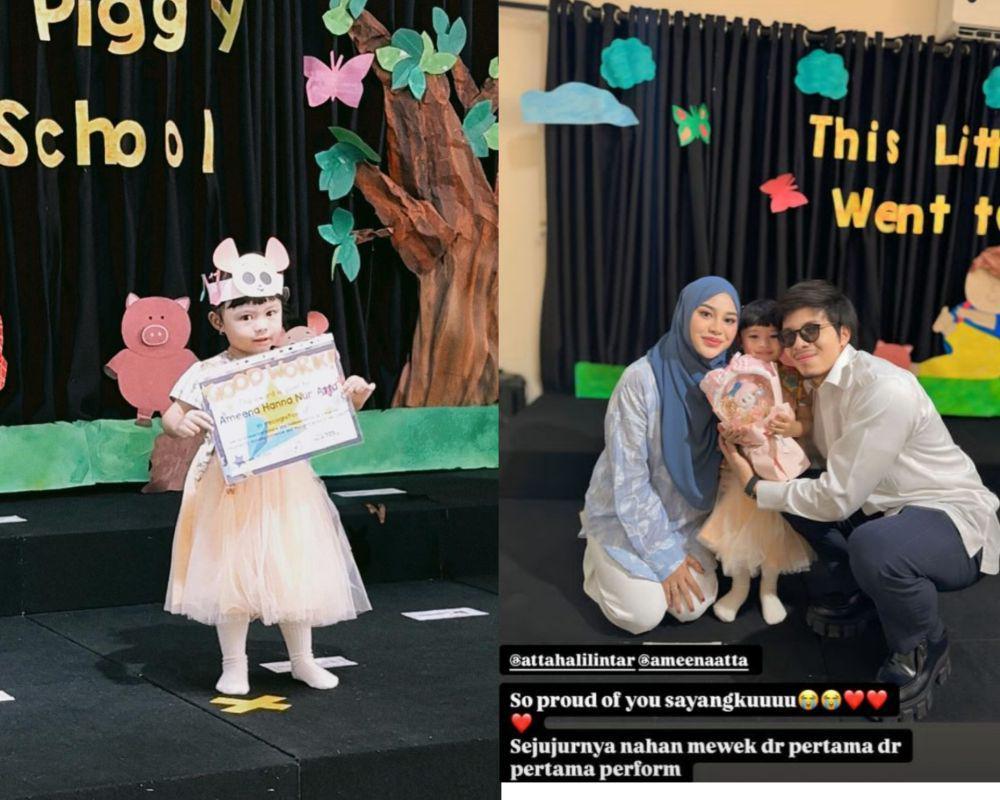 7 Potret Atta-Aurel Dampingi Acara Naik Tingkat Ameena di Sekolah