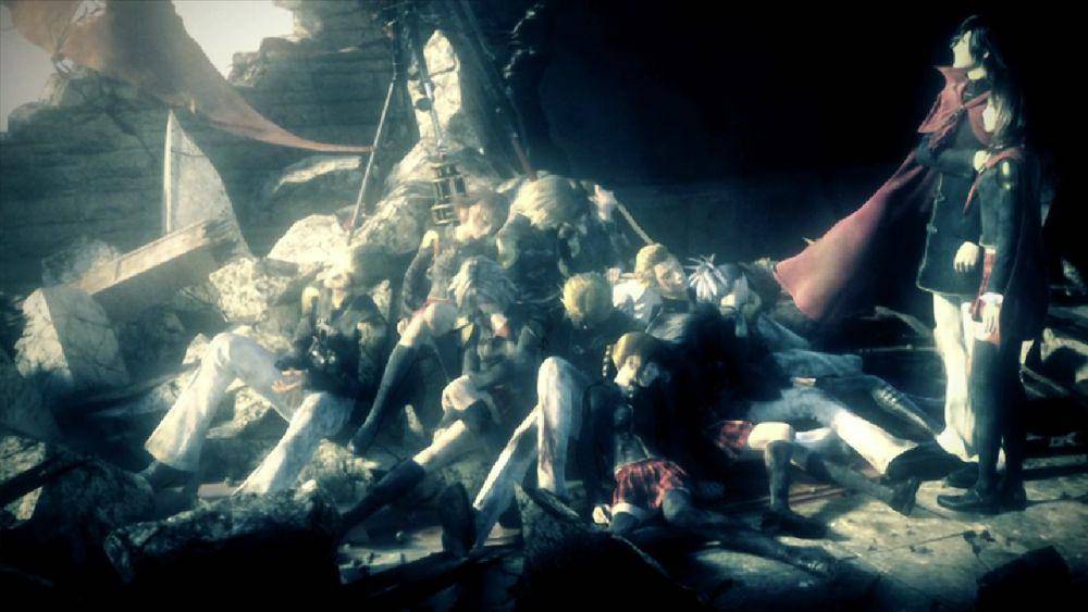 Rem dan Machina menemukan jasad para kadet Class Zero. (dok. Square Enix/Final Fantasy Type-0 HD)