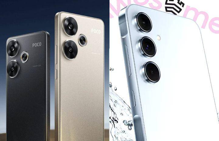 POCO F6 dan Samsung Galaxy A55 5G (mi.co.id | samsung.com)