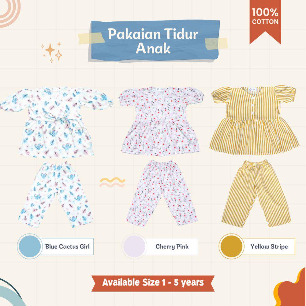 Little Me - Pakaian Tidur Anak Katun Rayon (shopee.co.id/Little Me Official)