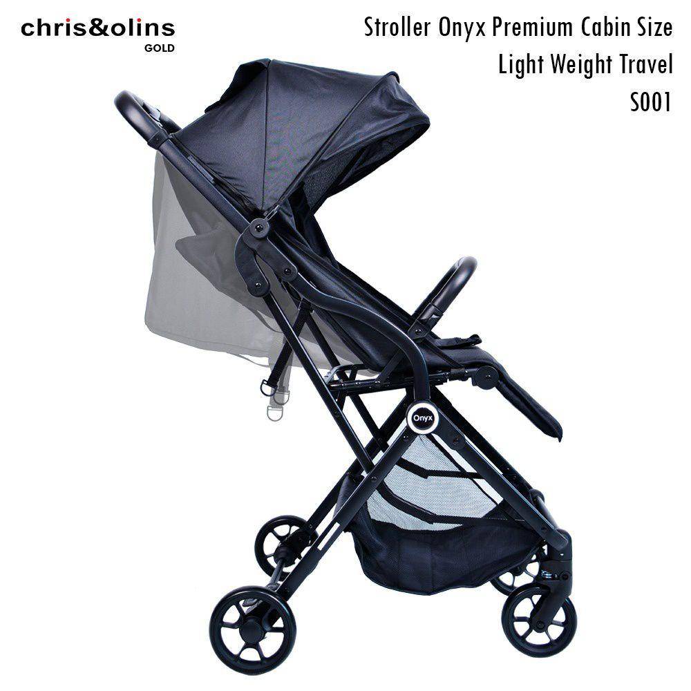 ChrisOlins S001 Stroller Onyx Premium Cabin Size Light Weight Travel (shopee.co.id/ChrisOlins)