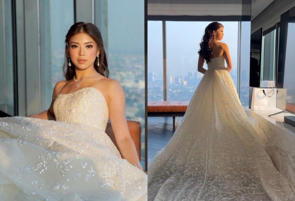 7 Gaya Clarissa Tanoe saat Resepsi Nikah di Jakarta, bak Princess!