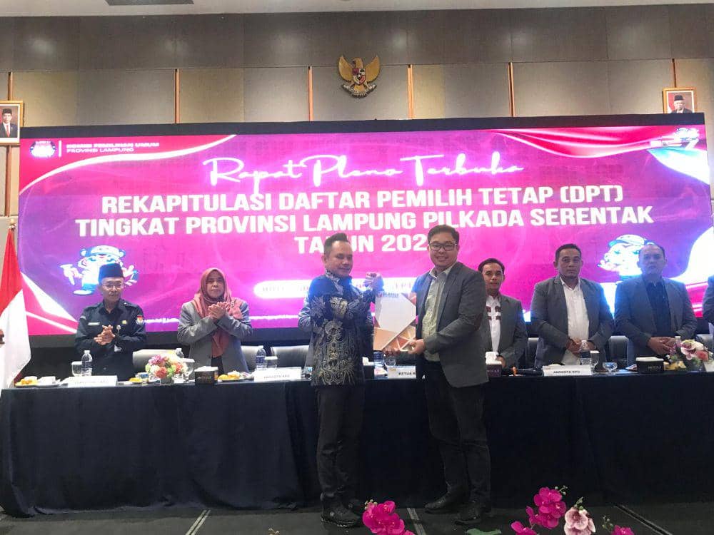KPU Lampung Tetapkan DPT 6.515.869 untuk Pilkada 2024