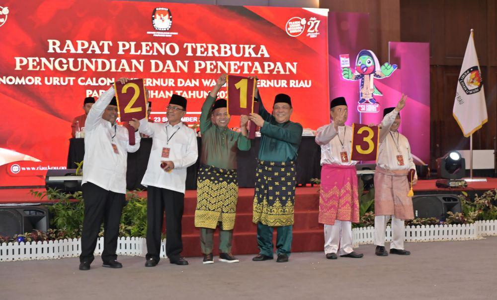 Pilgub Riau: Wahid-Hariyanto 1, Nasir-Wardan 2 dan Syamsuar-Mawardi 3