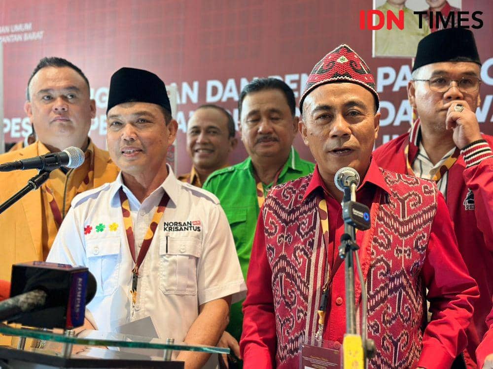 Pasangan calon Gubernur dan Wakil Gubernur Kalbar nomor urut 02, Norsan-Krisantus. (IDN Times/Teri).