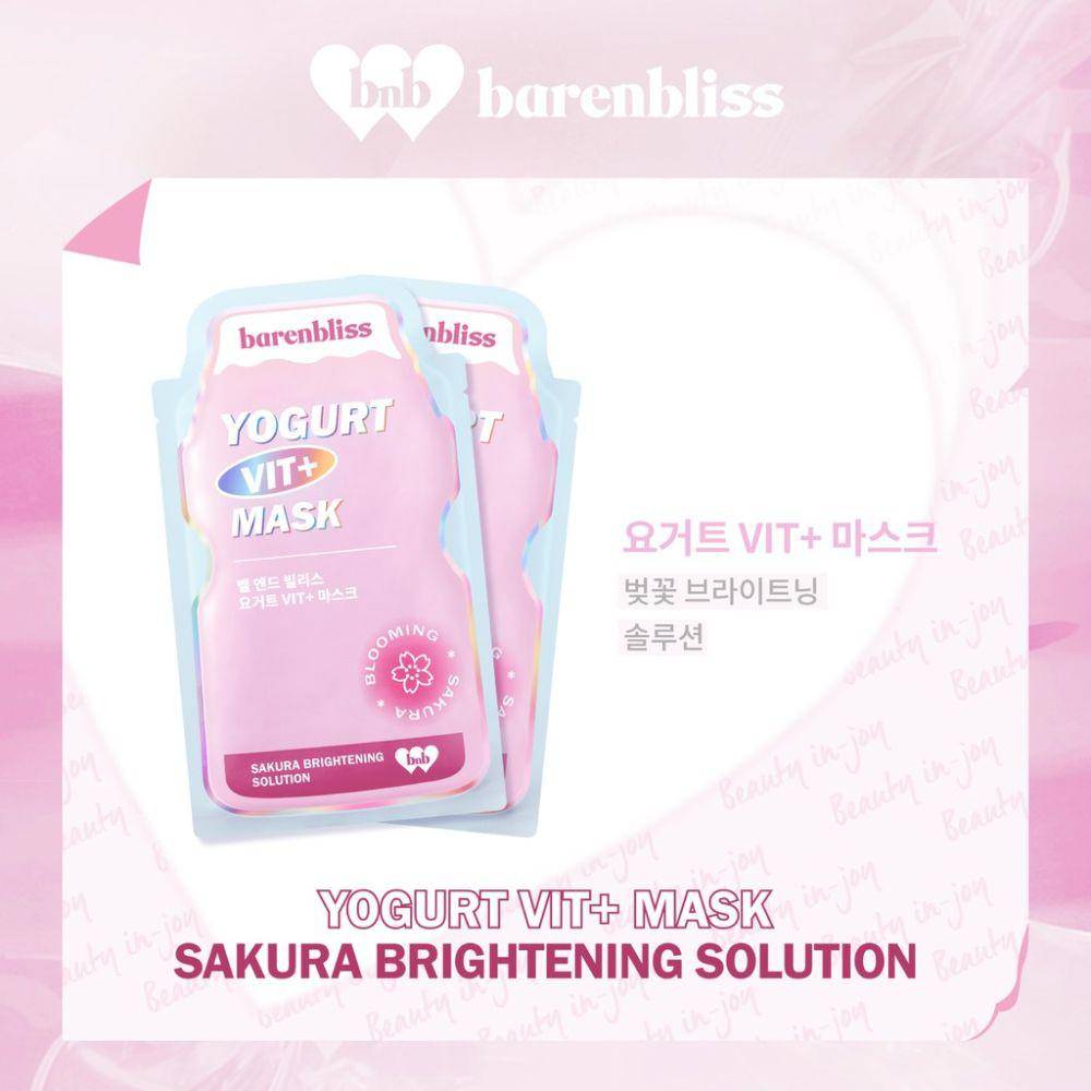 Barenbliss Yogurt Vit+ Mask Sakura Brightening Solution (shopee.co.id/barenbliss)