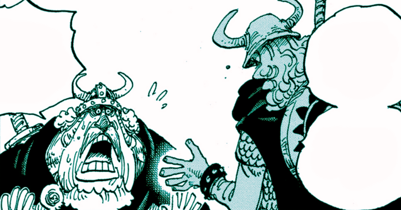 Penduduk Elbaf membicarakan soal Dewa Telinga. (mangaplus.shueisha.co.jp/One Piece)