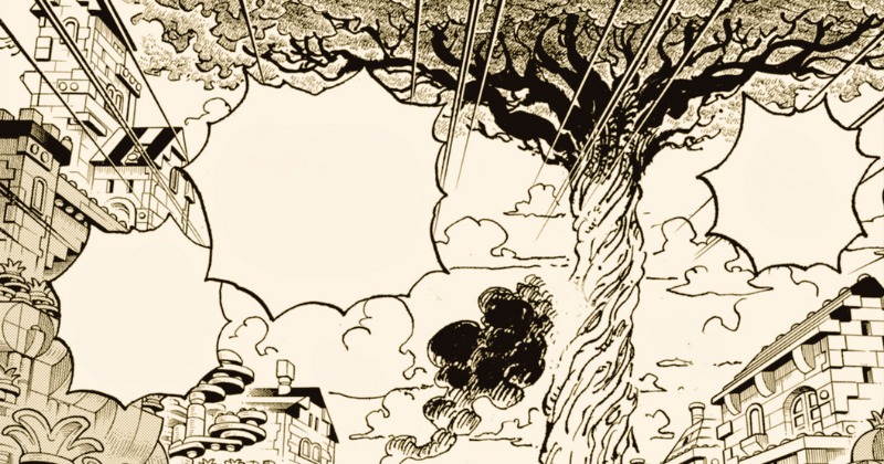 Pohon Yggdrasil di One Piece 1127. (mangaplus.shueisha.co.jp/One Piece)