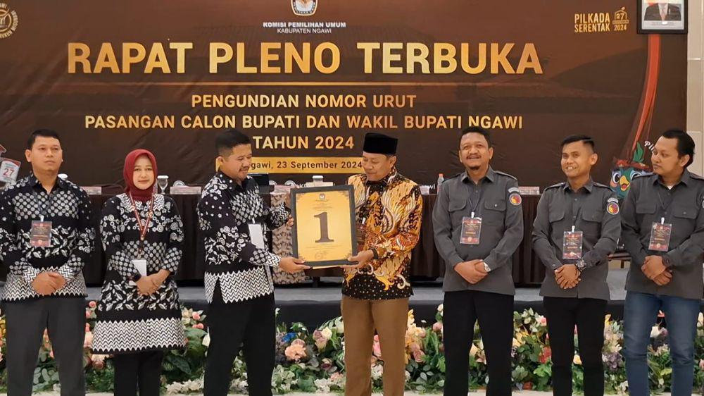Lawan Kotak Kosong, Ony-Antok Dapat Nomor Urut 1 di Pilkada Ngawi