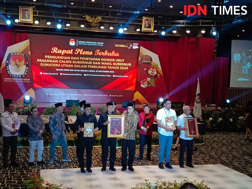 [BREAKING] Pilgub Sumut: Bobby-Surya Nomor Urut 1, Edy-Hasan Nomor 2