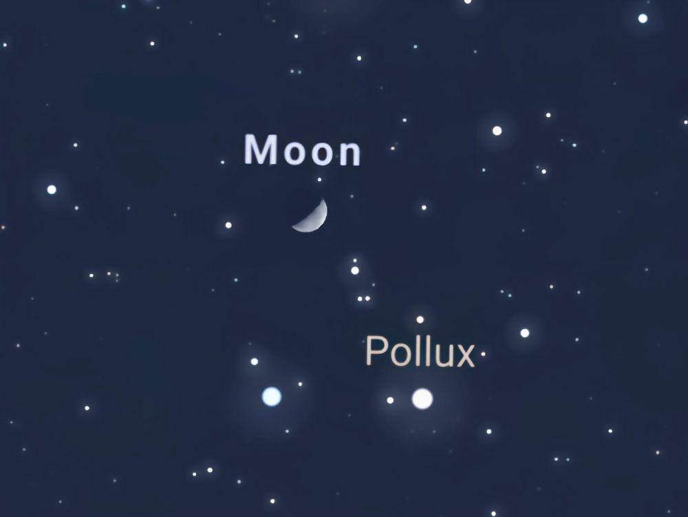 ilustrasi konjungsi Bulan dan Pollux. (dok. Space Telescope Science Institute/NASA)