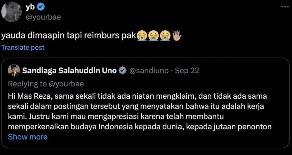 cuitan Reza Arap (twitter.com/yourbae)