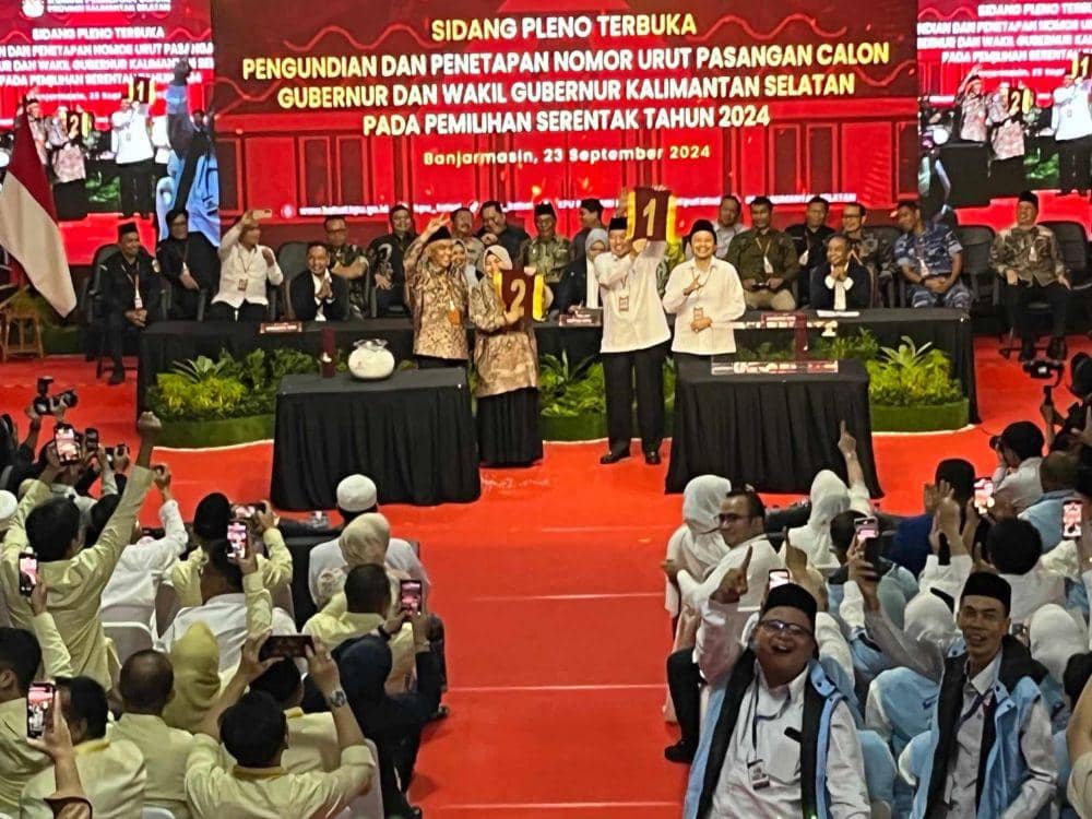 KPU Kalsel Gelar Pengundian Nomor Urut Cagub dan Cawagub