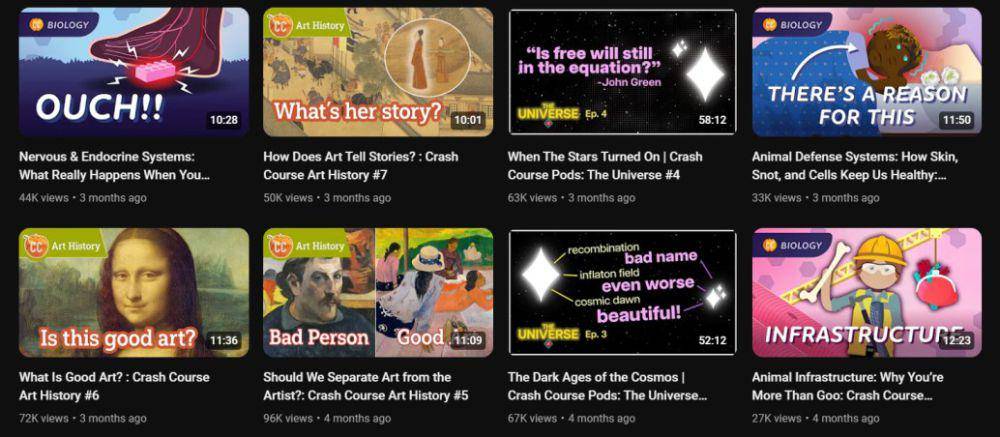 Tangkapan layar kanal YouTube Crash Course. (Youtube.com/@CrashCourse)