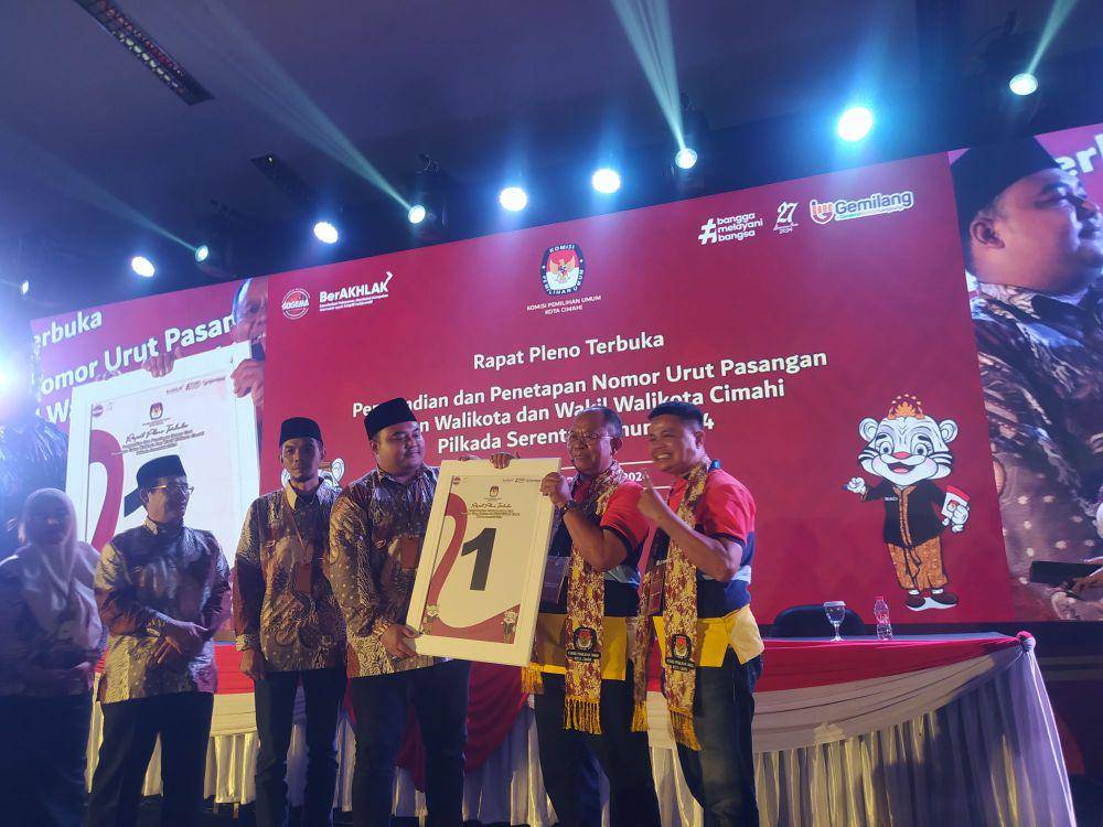 Pasangan Calon Wali dan Wakil Wali Kota Cimahi Dikdik-Bagja Mendapat Nomor Urut 1. (Rizki/IDN Times)