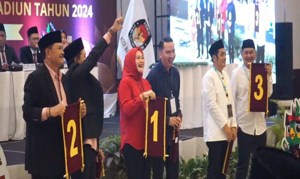 Pengundian nomer urut Pilwali Kota Madiun. IDN Times/ Riyanto.