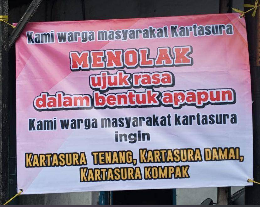 Poster penolakan demo dari warga Kartasura. (Dok/Istimewa)