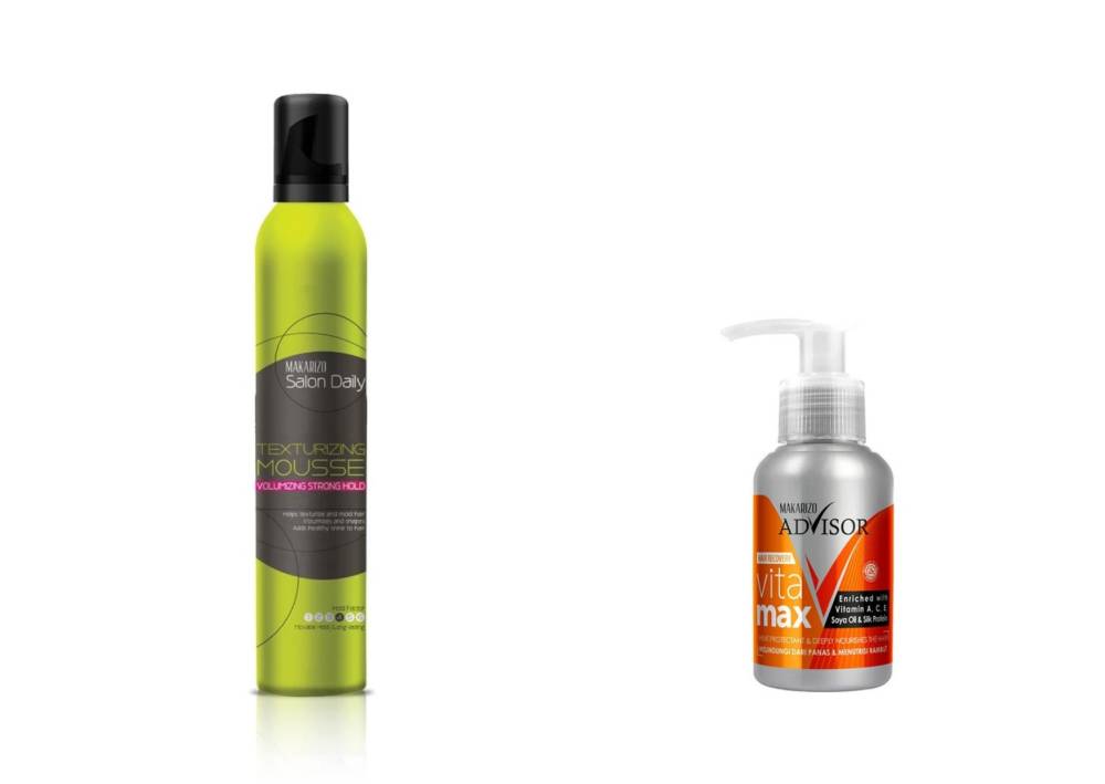 kolase produk heat protector (Shopee/Makarizo Professional Official Shop | dok. Makarizo)