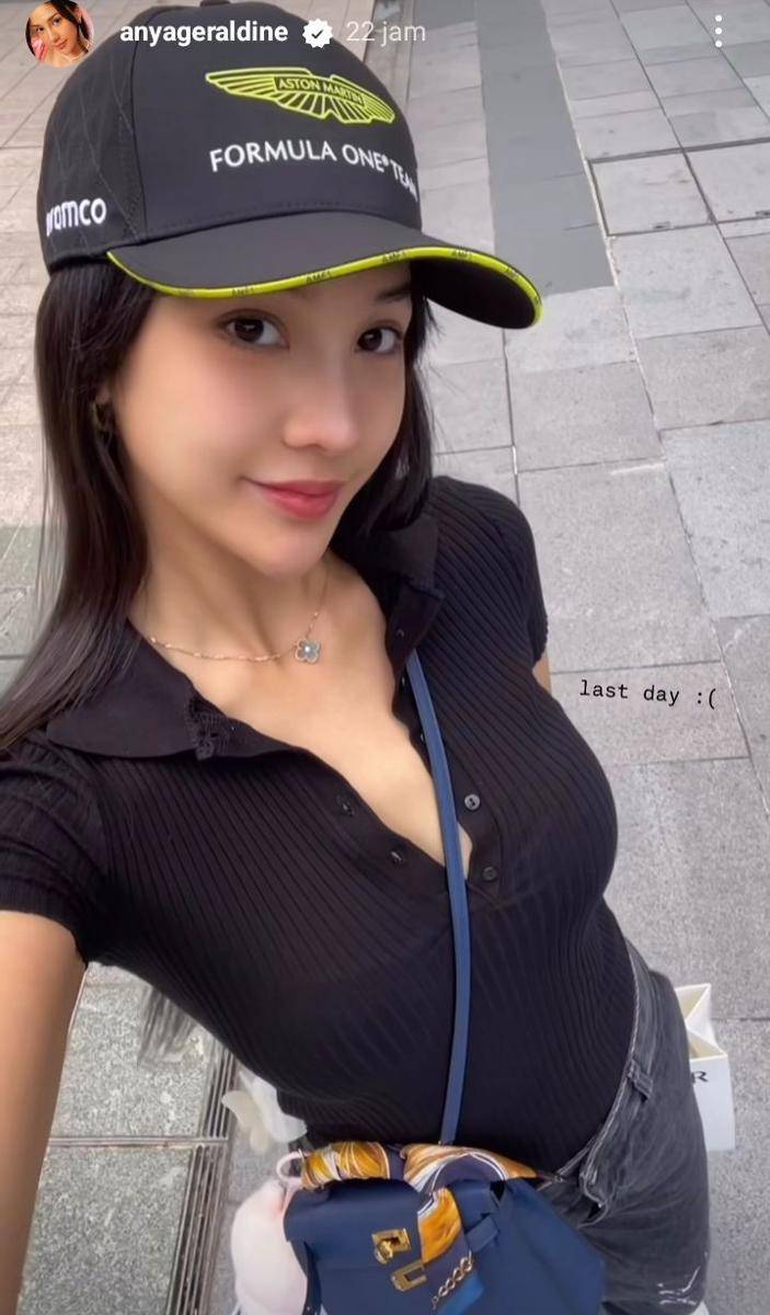 Anya Geraldine nonton F1 di Singapura (Instagram.com/anyageraldine)