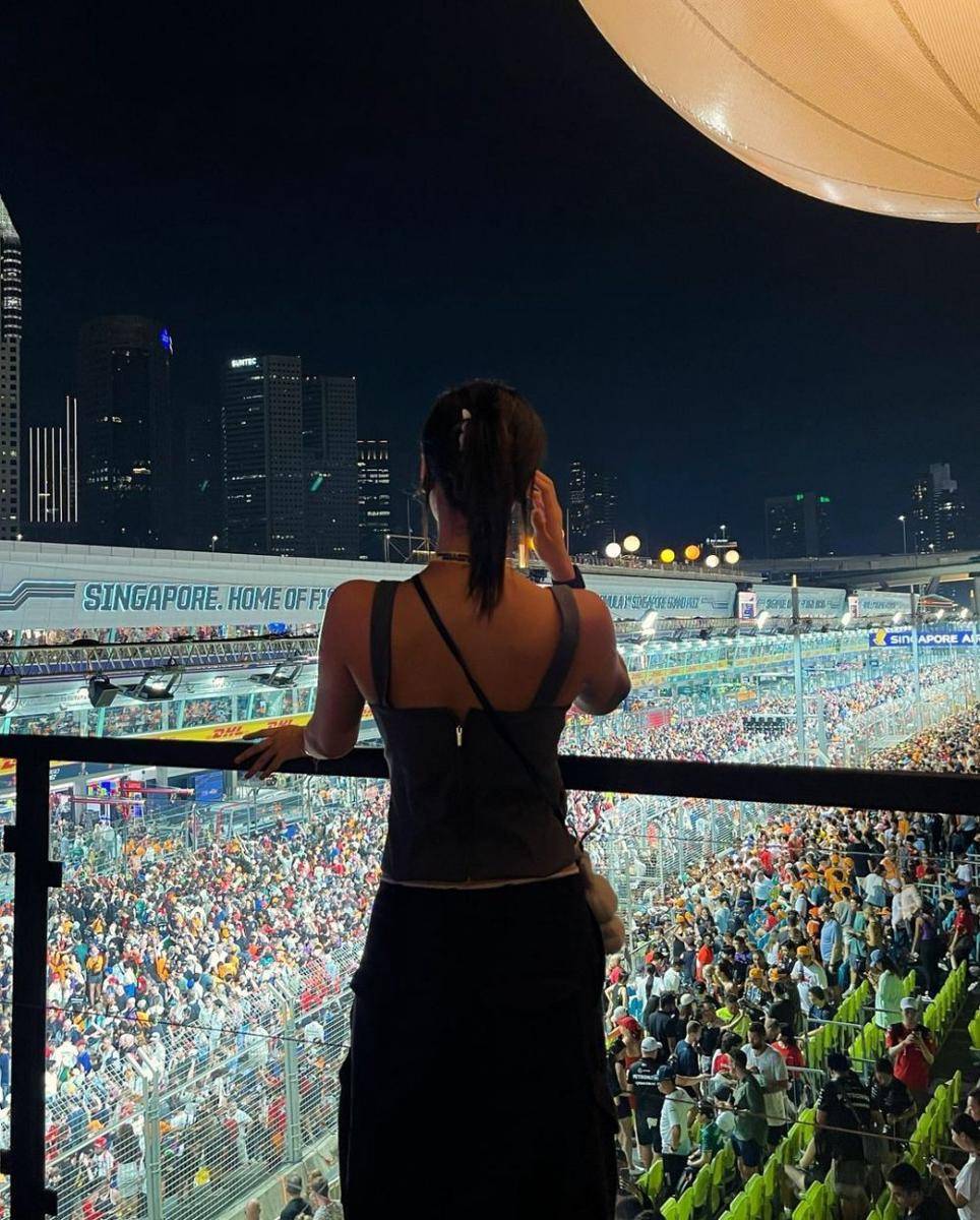 Anya Geraldine nonton F1 di Singapura (Instagram.com/anyageraldine)