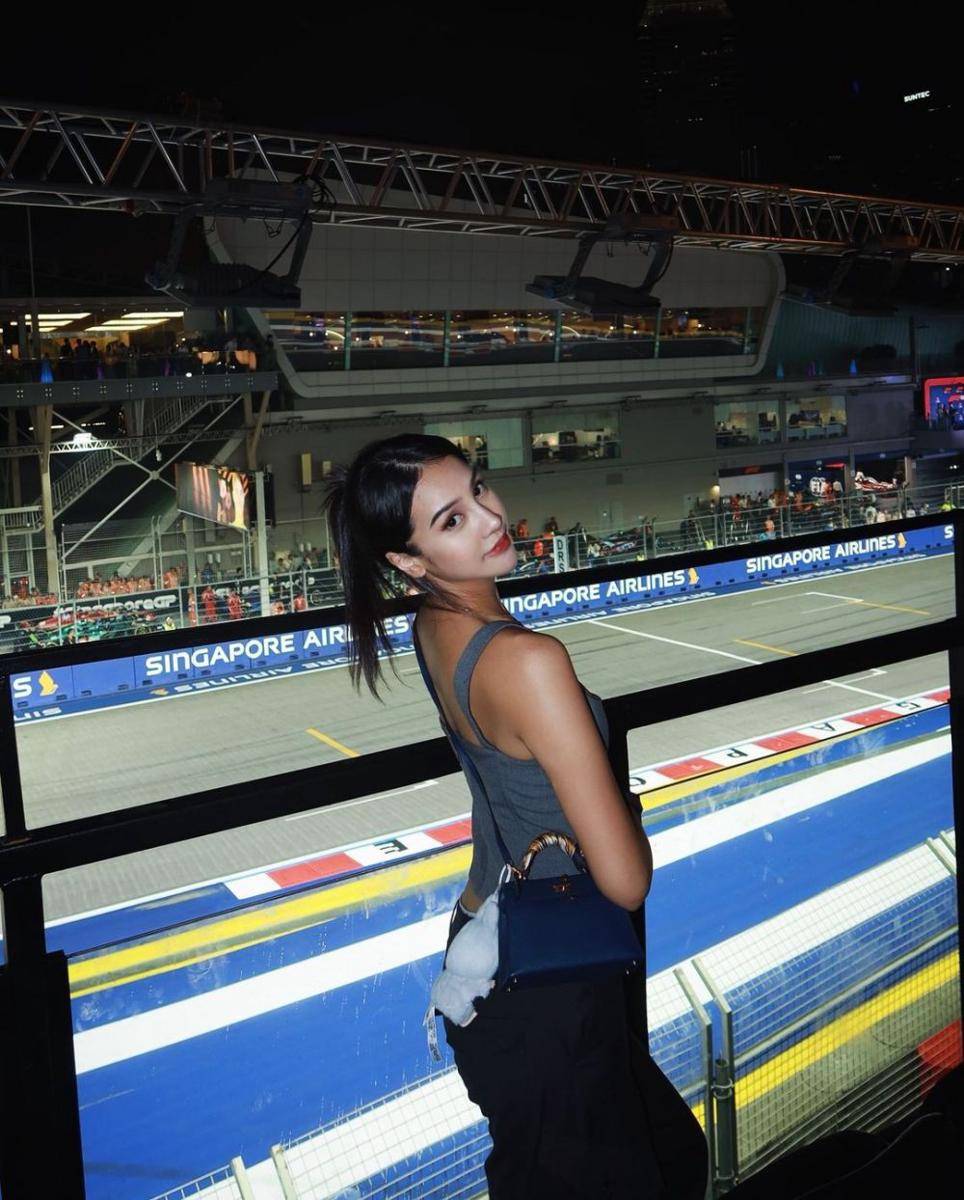 Anya Geraldine nonton F1 di Singapura (Instagram.com/anyageraldine)