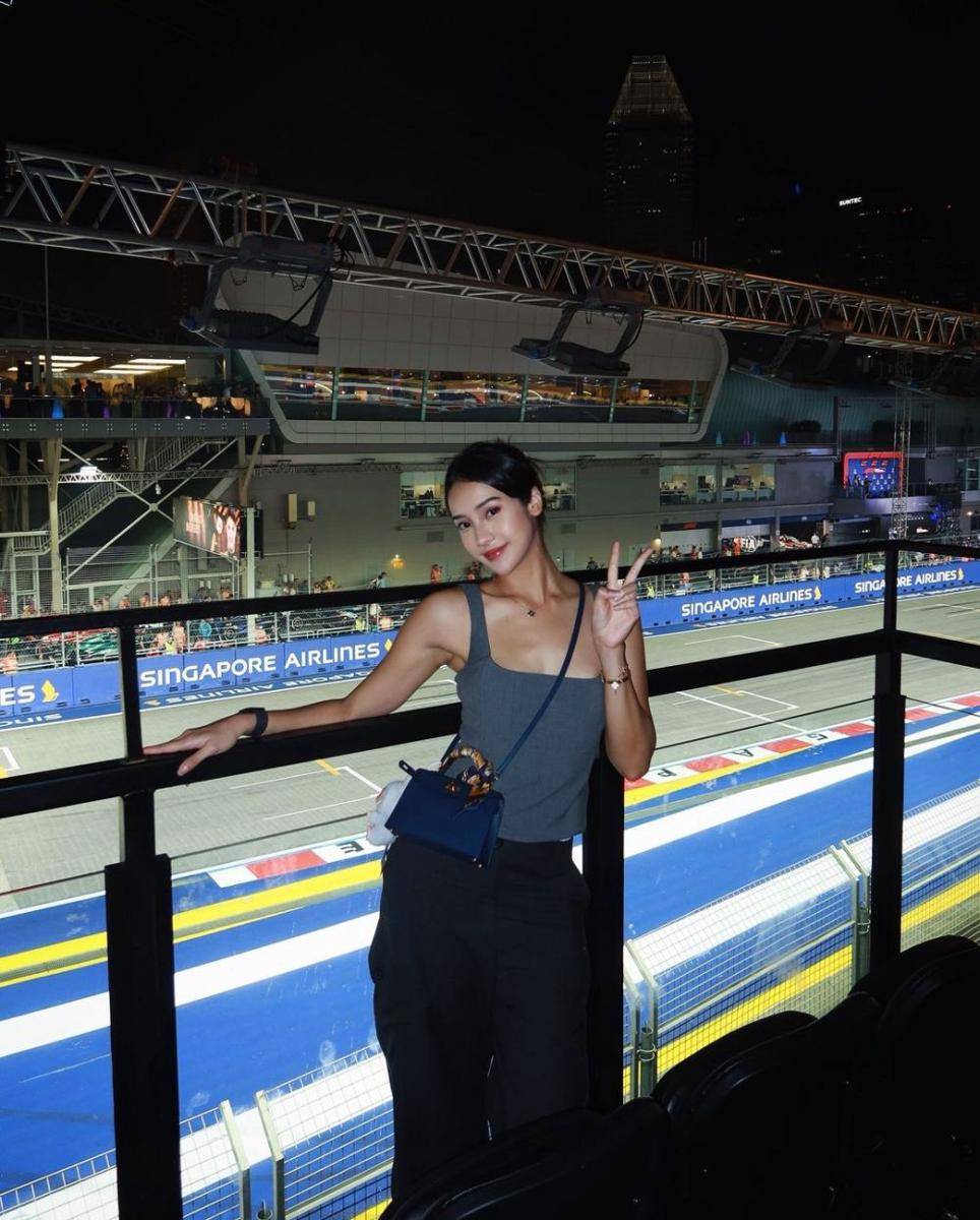 Anya Geraldine nonton F1 di Singapura (Instagram.com/anyageraldine)