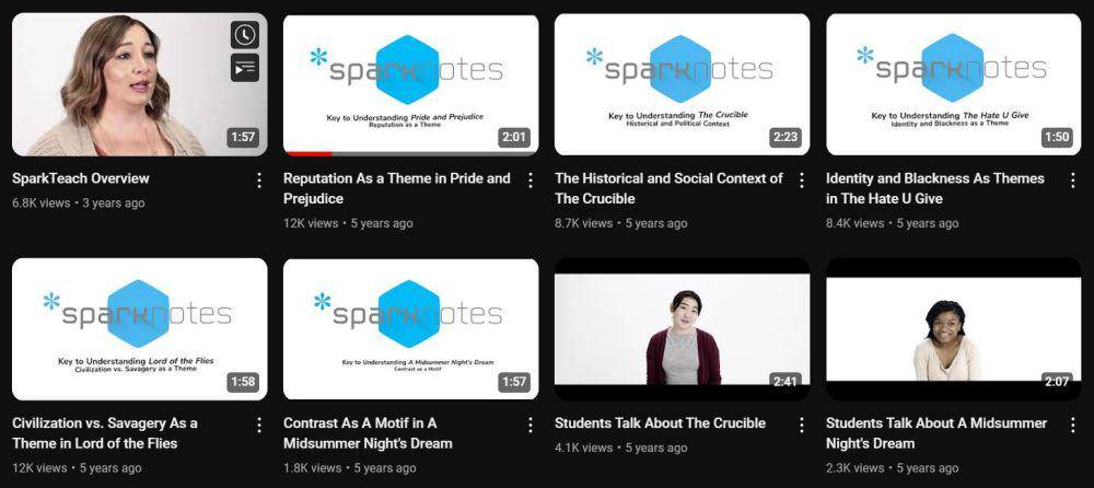 Tangkapan layar kanal YouTube VideoSparkNotes. (Youtube.com/@VideoSparkNotes)