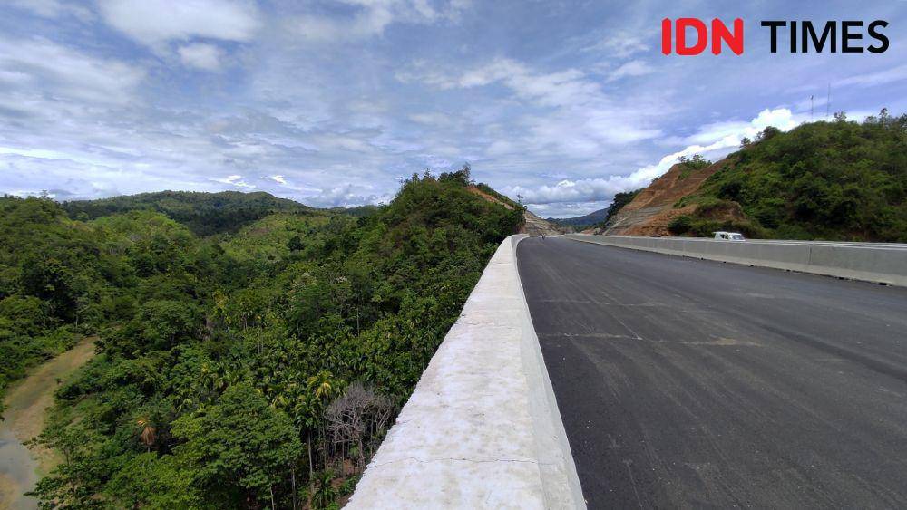 Jalan Tol Sibanceh membelah hutan adat milik Mukim Paloh yang juga menjadi kawasan konsesi hutan tanaman industri (HTI). (IDN Times/Muhammad Saifullah)