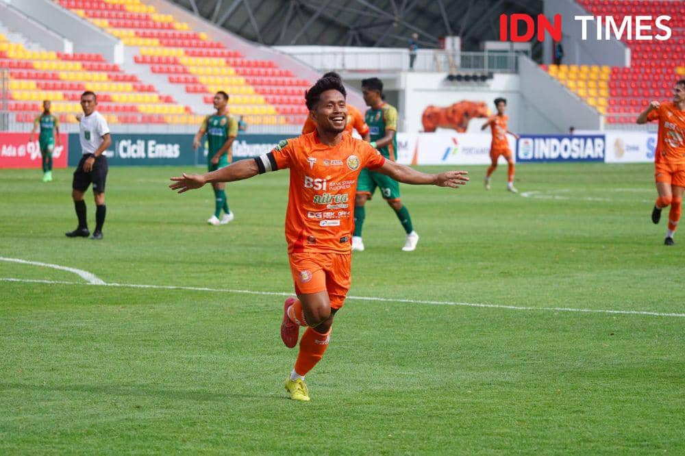 Andik Vermansah berselebrasi usai mencetak gol ke gawang Sriwijaya FC. (Dokumentasi MO Persiraja Banda Aceh untuk IDN Times)