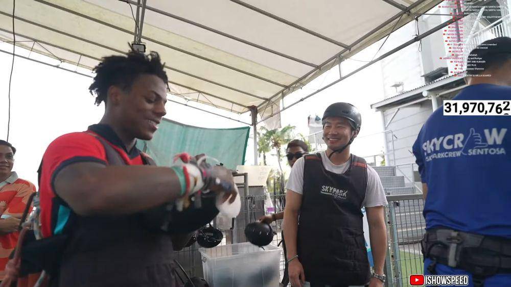 potret Speed ketemu Simu Liu di Singapura (youtube.com/ishowspeed)