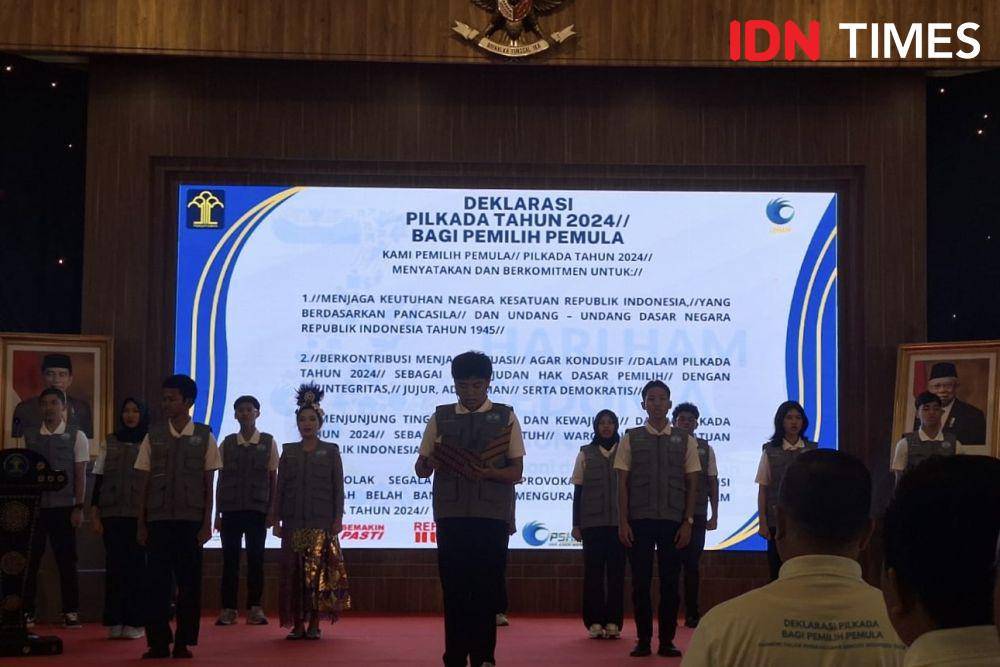 Agenda Pencanangan (Kick Off) Peringatan Hari Hak Asasi Manusia Ke-76 Tahun 2024 dan  Deklarasi Pilkada Bagi Pemilih Pemula di Graha Pengayoman, Kemenkumham, Rabu (24/9/2024). (IDN Times/Lia Hutasoit)