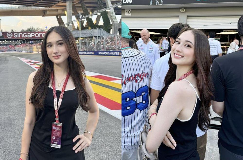 7 Potret Laura Moane Nonton F1 di Singapura, Ikut Paddock Club!