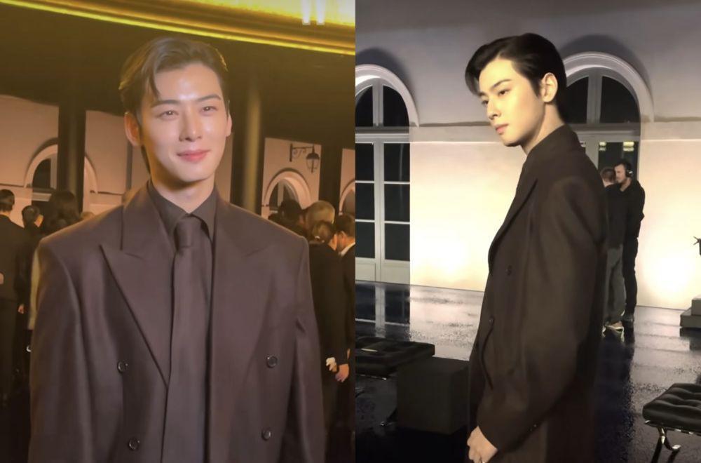 7 Potret Cha Eun Woo di YSL Paris Fashion Week 2024, Classy dan Elegan