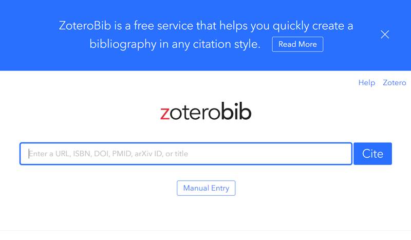 tampilan laman Zotero (dok. ZoteroBib)