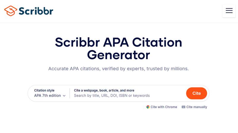 tampilan dasbor sitasi Scribbr (dok. Scribbr)