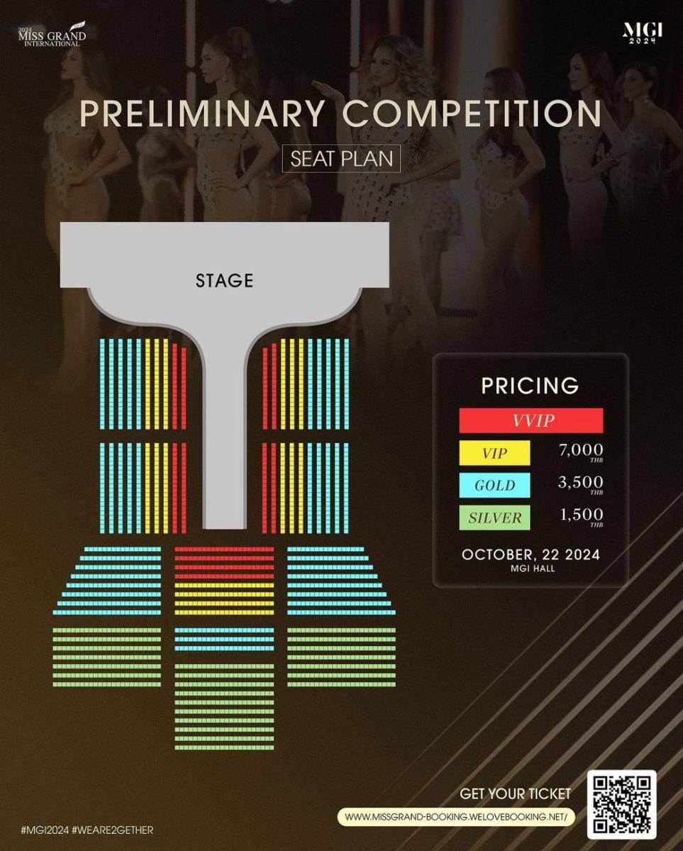 Poster Denah Panggung dan Harga Tiket Miss Grand International 2024 (Instagram.com/missgrandinternational)