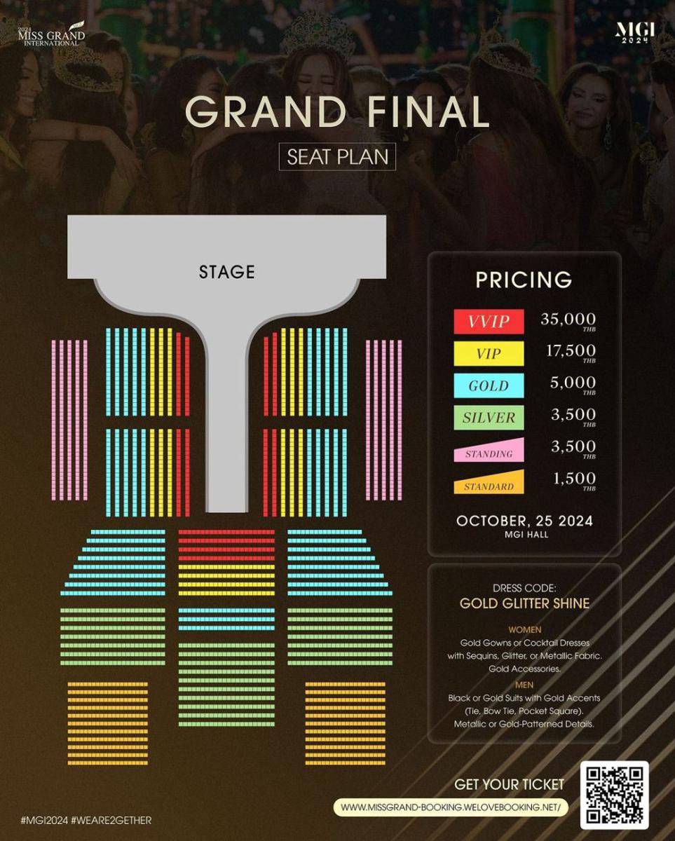 Poster Denah Panggung dan Harga Tiket Miss Grand International 2024 (Instagram.com/missgrandinternational)