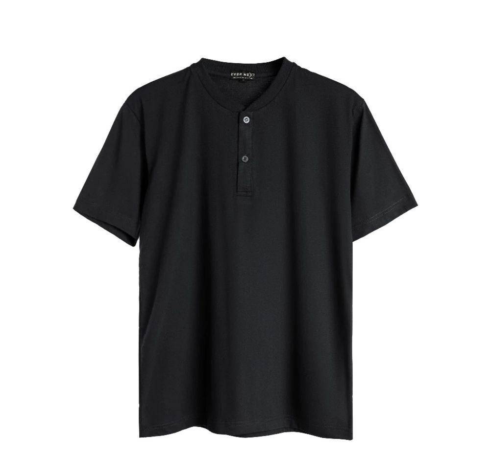 Evernext Kaos Polos Pria Henley Tee (shopee.co.id/EVERNEXT Official Shop )