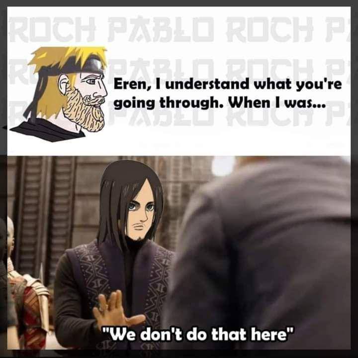 meme kocak Eren Yeager (reddit.com/user/war_is_his_justice)