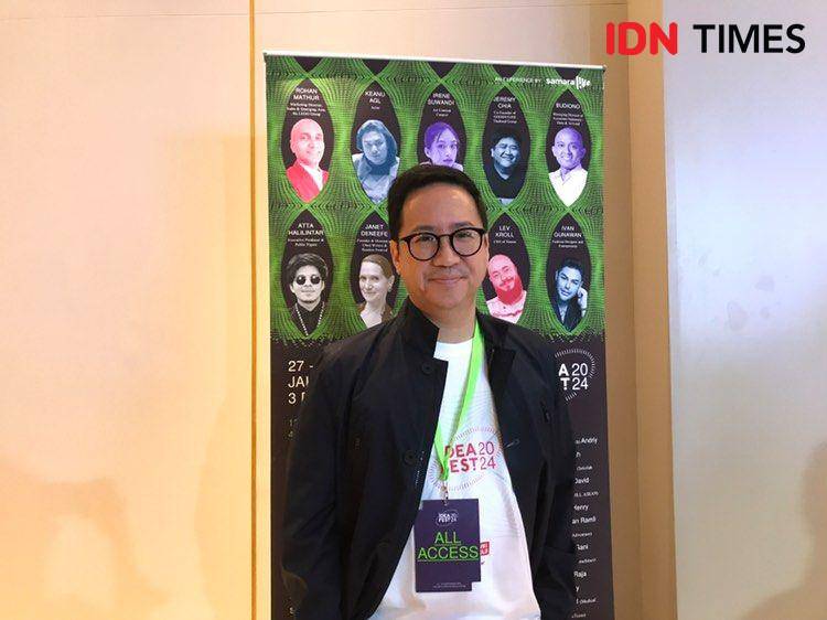 Potret Co-Chair IdeaFest 2024, Ben Soebiakto saat press conference IdeaFest. 27 September 2024. (IDN Times/Hani Safanja)