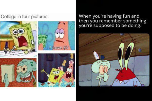 7 Meme SpongeBob tentang Keresahan Mahasiswa saat Kuliah