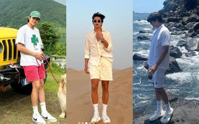 7 Ide Mix and Match Celana Pendek ala Park Eun Seok