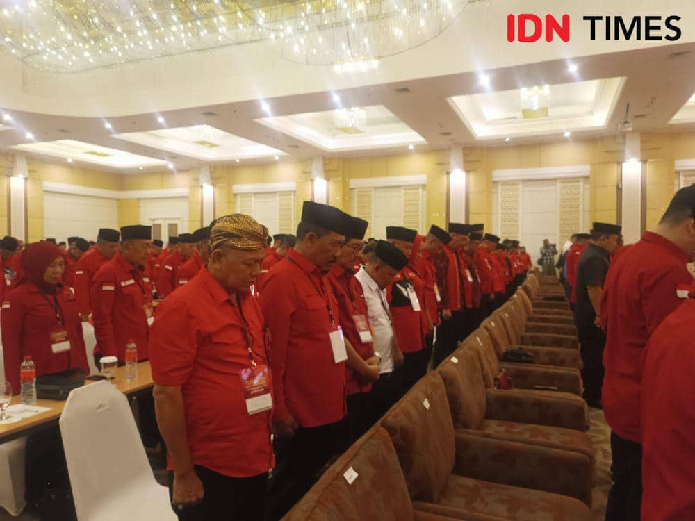 Rakerdasus PDIP Lampung di Kota Bandar Lampung, Sabtu (28/9/2024). (IDN Times/Tama Yudha Wiguna).