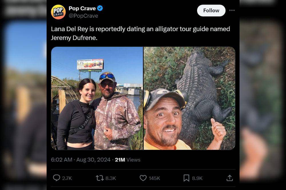 Lana Del Rey dan Jeremy Dufrene (X.com/PopCrave)