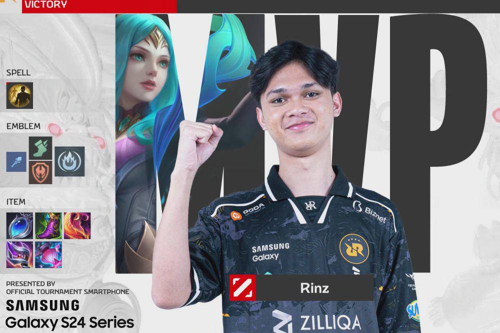 Rinz terpilih menjadi MVP pada laga RRQ Hoshi vs Dewa United (YouTube.com/MPL Indonesia)