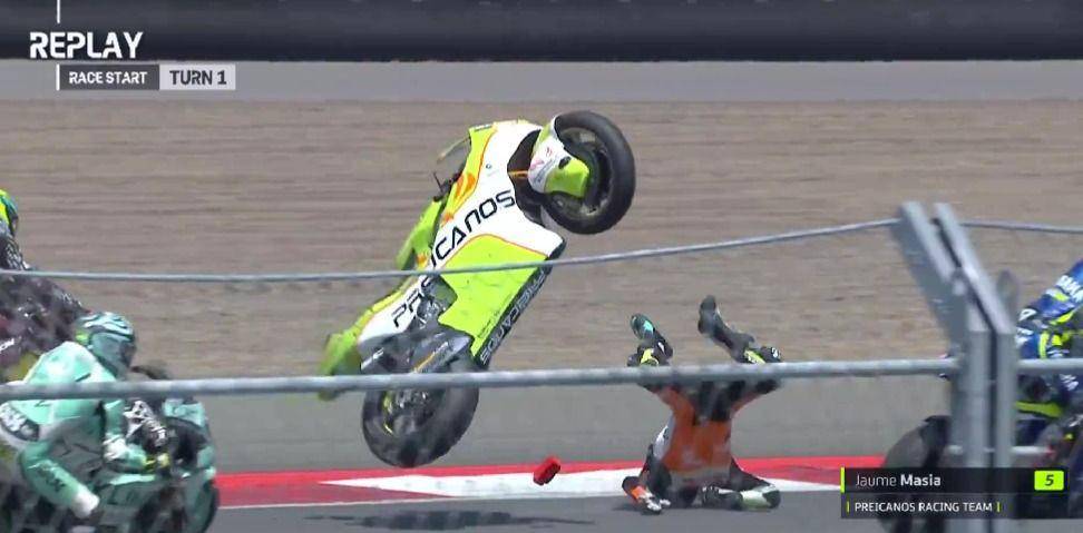 Insiden Jaume Masia. (X/@MotoGP).