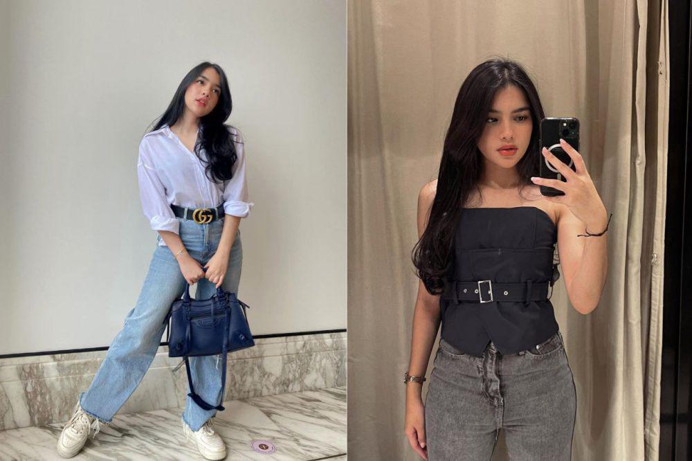 7 Ide Mix and Match Celana Jeans ala Davina Karamoy, Simpel nan Manis