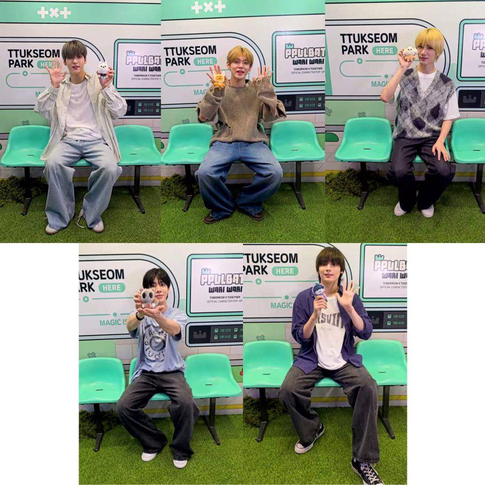 potret TXT bersama karakter PPULLBATU (instagram.com/txt_bighit)