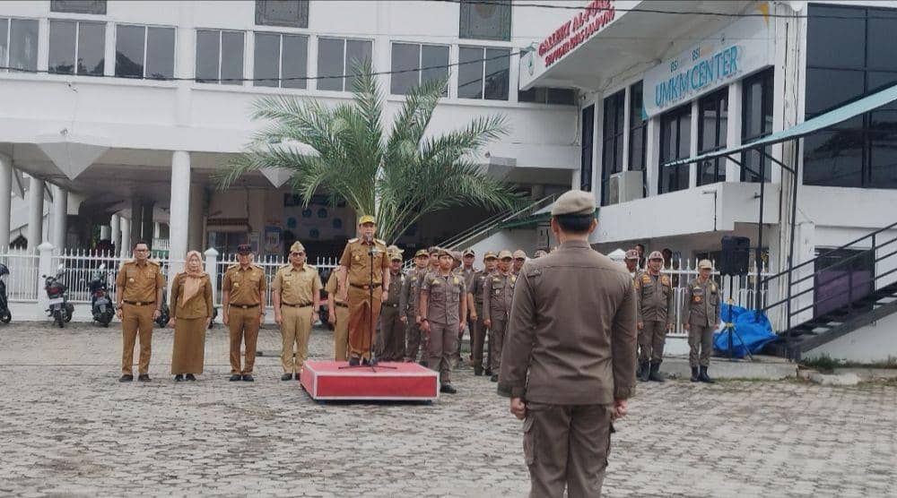 Apel bersama Pjs Bandar Lampung, Ade Dharma dan Satpol PP (IDN Times/Muhaimin)